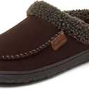 Dearfoams Men’s Brendan Indoor/Outdoor Breathable Memory Foam Clog House Shoe with Wide Widths Slipper size 9-10 Coffee