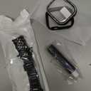 Mesime Compatible for Apple Watch Band with Screen Protector Case, Jewelry Replacement Bands 46mm 45mm 44mm 42mm 41mm 40 mm 38mm 2 Pack Protective Cover for iWatch Series 11/10/9/8/7/6/5/4/3/2/1/SE Women (Black)