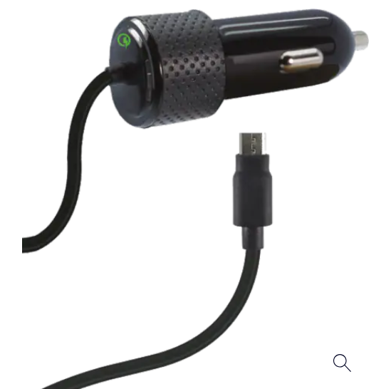 ZGear 28.8-Watt Adaptive Fast Charging Car Charger for Micro USB - Black
