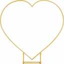 6.6 x 6.6 ft Heart Arch Stand, Heavy-Duty Gold Metal Heart Shape Arch