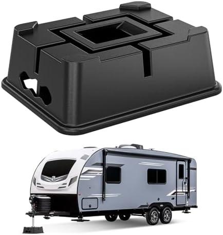Trailer Jack Block - RV Leveling Blocks for Travel Trailers Wheels and Any Jack, 16,000 lbs RV Jack Blocks, Camper Jack Blocks Universal Compatibility & Convenient Storage 1 Pack