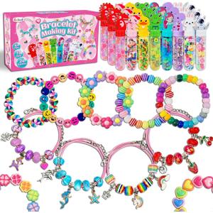 leitait 24 Pack Bracelet Wands,Charm Bracelet Jewelry Making Kit,Arts Crafts for Kids,Unicorn Party Favors Supplies,Goodie Bags Stuffers,Classroom Prizes,Birthday Gifts for Girls Ages 4-8 Years Old