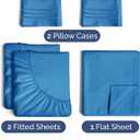 Split King Size 5 Piece Sheet Set - Comfy Breathable & Cooling Sheets - Hotel Luxury Bed Sheets for Women & Men - Deep Pockets, Easy-Fit, Soft & Wrinkle Free Sheets - Royal Blue Oeko-Tex Bed Sheet Set