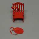 Red Miniature Rocking Chair, 3.34 Inch Small Wooden Ornaments Dollhouse Furniture Vintage Home Decor Christmas Decoration