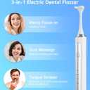 Rechargeable Electric Flosser for Teeth, 4-Speed Power Dental Flosser with 60 Refill Heads & Tongue Cleaner, IPX7 Waterproof,Gentle Gum Care for Adults and Kids, Water Flosser Alternative