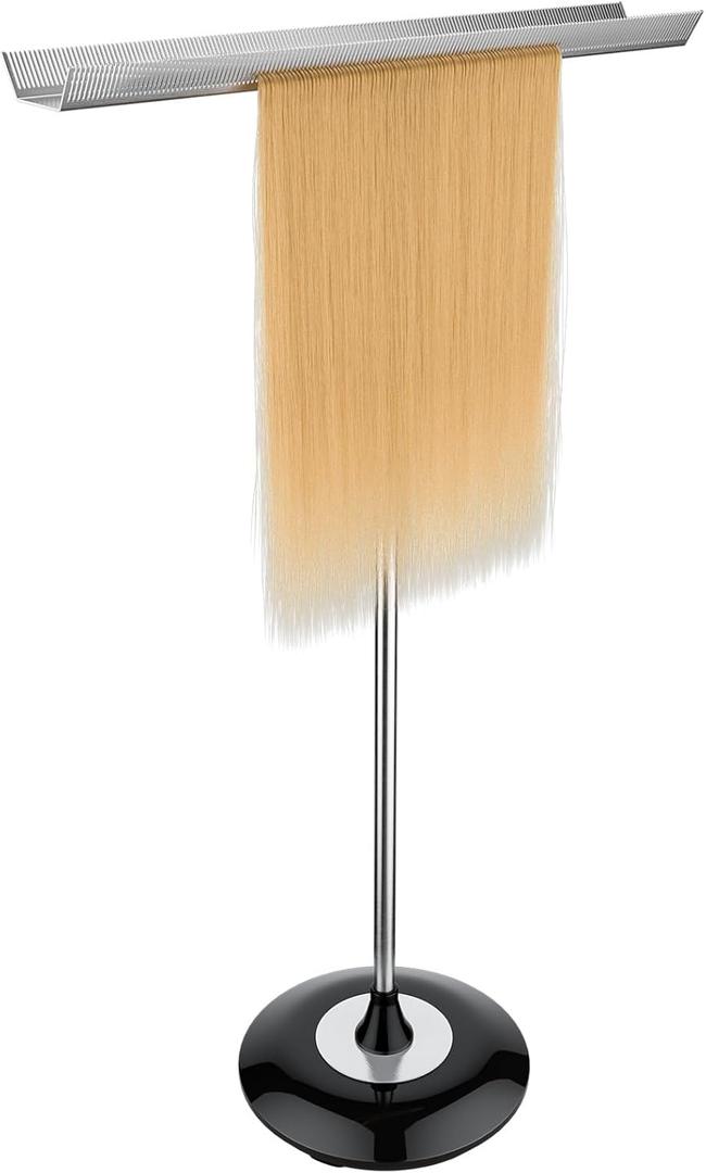 Noverlife Stainless Steel Hair Extension Holder Stand, 33.5inch Double Side Wig Storage Rack for Styling Hair Display Stand Hanger Wig Braid Rack Separator, Hairpiece Organizer Stand for Barber Shop