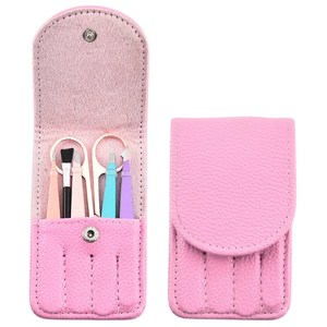 Tweezers Set-6 Pieces Professional Stainless Steel Tweezers with Leather Case