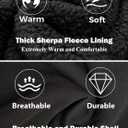 Sherpa Lined Hoodies for Men Heavyweight Full Zip Up Sweatshirt Thick Fleece Jackets Winter Warm Coats (Black, L)
