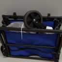 Collapsible Folding Wagon Cart with Tailgate - 300lbs Heavy Duty Foldable Utility Wagon and Brake Wheels - 100L Lightweight Grocery Wagons for Shopping Camping Sports Garden, Blue