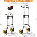 380 LB Capacity Folding Hand Truck Heavy Duty Foldable Dolly Cart with Wheels, Aluminum Collapsible Hand Cart Portable Trolley Dolley with Telescoping Handle for Moving Use Gorpuire