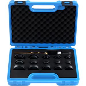 maXpeedingrods Parking Sensor Hole Punch Tool Lens Hole Maker, 17mm-32mm Lens Hole Cutter for Car Reverse Camera & Sensors, Car Radar Hole Cutting Aid, Heavy-Duty No-Drill Punch Kit, 17 Piece (Blue)