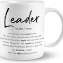 Leader Mug, Leader Gifts,Leadership Gifts, Leader Noun Coffee Cups Ceramic, Leader Coffee Mug, Team Leader Gifts for Women Men, Thank You Mug