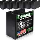 Samsill Durable 6 inch 3 Ring Binder, Made in USA, Locking D Ring 100% Recycled Chipboard, Black, 6 Pack