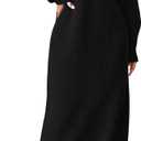 Women's Winter Sweater Dress Oversized Long Sleeve Knit Loose Pullover Maxi Bell (Black,XS)
