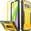 FITO for Google Pixel 8 Pro Case, Dual Layer Shockproof Heavy Duty Phone Case Built-in Kickstand for Google Pixel 8 Pro Phone (Yellow)