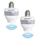 Motion Sensor Retrofit Light Socket, Radar Motion Screw LED CFL Incandescent Bulb Adapter Socket, Smart Dusk to Dawn Dimmable Control (2 Units)(Bulb NOT Included) (2 Count (Pack of 1))