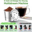 CAPMESSO Reusable K Cups for Keurig: 2026 Updated All Stainless Steel Coffee Pods with 5 Holes for Keurig K Supreme, K Slim, K Duo Gen 2 Multistream Coffee Maker with Scoop, Zero Plastic (4 Pack)