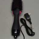 Hair Dryer Brush Blow Dryer in One, Upgraded 4 in 1 Hair Dryer and Styler Volumizer with Negative Ion Anti-frizz Ceramic Titanium Barrel Hot Air Hair Straightener Brush (Black/Pink)