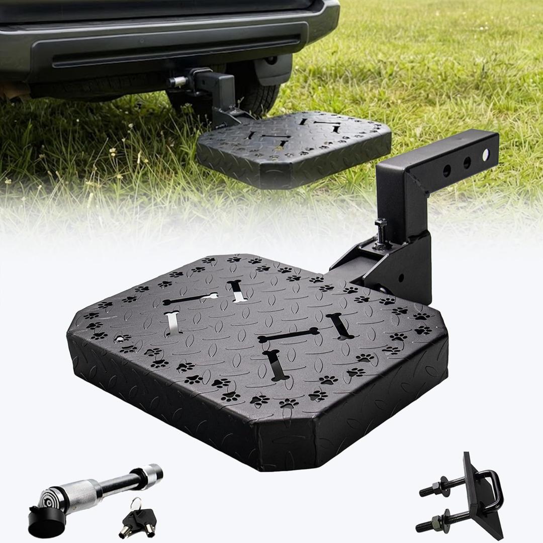 Hitch Step for 2" Hitch Receiver Fits Various SUV Models, with pet Elements