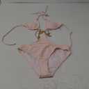 OYOANGLE Women's Chain Linked Cut Out Halter One Piece Swimsuit Tummy Control Bathing Suit S