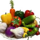 22pcs Realistic Artificial Fake Vegetables, Artificial Vegetables for Decoration, Home Kitchen Decor,PU Simulation Vegetable,Artificial Bell Peppers