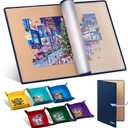 Tektalk Foldable Jigsaw Puzzle Board with 6 Color Sorting Trays Portable Puzzle Mat with Dustproof Cover for Puzzle Storage Saver, Non-Slip Surface, Up to 2000 Pieces - Khaki