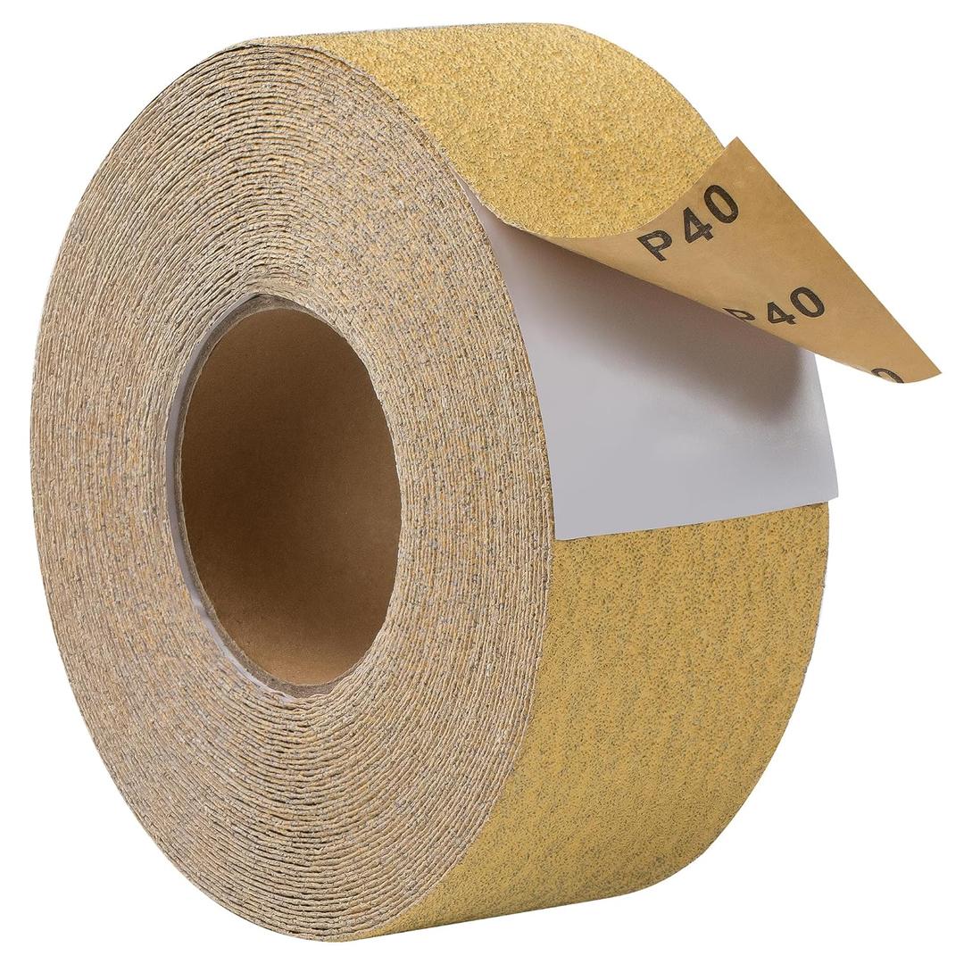 PSA Sandpaper Roll 40-Grit 2-3/4in x 20 Yards Longboard Sandpaper Self Adhesive Stickyback Sandpaper for Automotive Woodworking Air File Sanders Hand Sanding Blocks Abrasive Sheet Roll