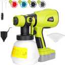 Paint Sprayer for Ryobi ONE+ 18V Li-ion Ni-Cad Ni-Mh Battery, HVLP Spray Paint Gun with Brushless Motor and Copper Nozzle, 200W Cordless Paint Sparyer for Home Interior and Exterior, House Painting