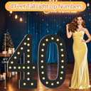 4FT Marquee Light Up Numbers, Black Giant Marquee Number Big Mosaic Number for 40th Birthday Party Decorations Backdrop Anniversary Decor, Pre-Cut Frame