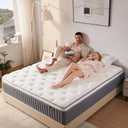 Queen Mattress 14 Inch, Hybrid Memory Foam Mattress with Zoned Pocket Springs Support and Motion Isolation, Medium Firm Feel Pressure Relief for Bed 80" x 60"