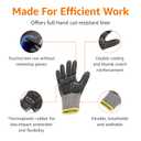 Amazon Basics Impact Protection Work Gloves - Cut Level A2, ANSI Level 4 Abrasion, Touchscreen Compatible, 15G Sandy Nitrile Palm, Small, 100 Pack, Black with Yellow Edge