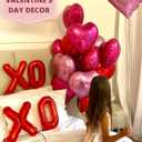 Heart Balloons XOXO Red Pink Fuchsia Mylar Heart Shaped Balloon for Valentines Day 12 Pack Foil Helium Decorations