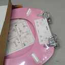 Angol Shiold Glitter Toilet Seat Molded Wood Elongated Toilet Seat with Quietly Close and Quick Release Hinges, Easy to Clean also Easy to Install (Elongated 18.5'', Pink)
