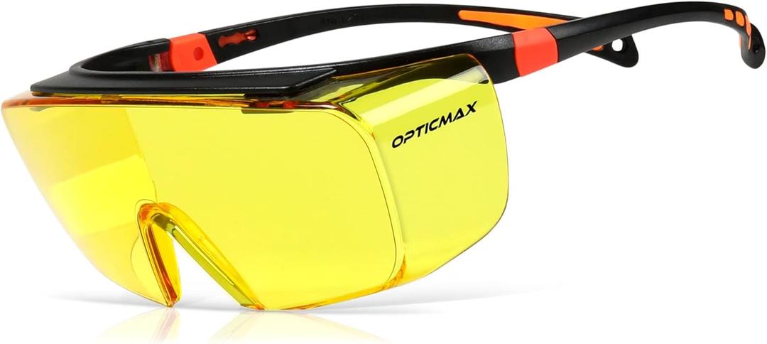 Optic Max Safety Glasses That Fit Over Your Prescription Eyewear (Amber) Optic Max Safety Glasses That Fit Over Your Prescription Eyewear (Amber)