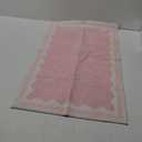 CAREMEE Scalloped Rug 2x6 Runners for Hallways, Solid Pink Runner Rug Non Slip Scalloped Bath Runner, Washable Rugs for Bedroom Girls, Rugs for Kitchen Floor Soft Dorm Nursery Carpet for Bedside