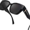 Myiaur Fit Over Sunglasses for Women, Trendy Designer Style Oversized Polarized Sunglasses for Driving with UV400 Protection (A01 Black Frame/Gray Lens)