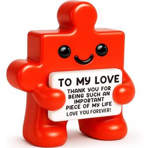 Fathers Day Love Gifts for Him Her, Wedding Anniversary Birthday Gifts for Boyfriend Girlfriend, I Love You Gift, to My Love Romantic Puzzle Piece Decor for Husband Wife Couples