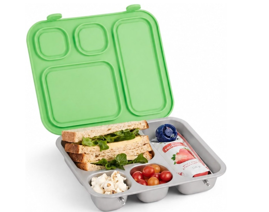 Elk and Friends Kids/Toddler Stainless Steel Bento Lunch Box + Silicone Lid
Leak-Resistant | Lunch Container | Removable Lid | 4 Compartments | Dishwasher Safe