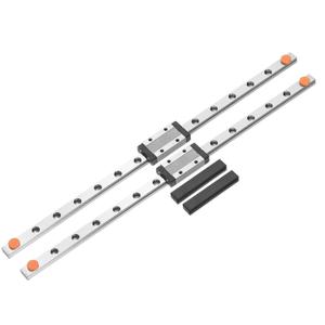 uxcell 2pcs MGN9 300mm Linear Guide Rail with 2pcs MGN9H Sliding Carriage Block Bearing Steel and 2pcs Plastic Mini MGN12 Linear Guide for DIY 3D Printers and CNC Machine, Silver