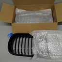 BILLDIO E46 Grille - Black Kidney Single slats Grill Compatible With 2002-2005 BMW 3 Series E46 4-Door 320i 325i 325xi 330i 330xi ABS Gloss Black Kidney Grill