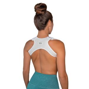 Upper Back Posture and Neck Hump Corrector - for Women and Men - Support Brace and Straightener for Pain Relief - Rounded Shoulder and Buffalo Hunchback Alignment - Discreet Under Clothes - White