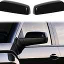 YIXIN 2PCS Chrome Direct Replacement Side Mirror Covers Caps for 2014-2018 Chevy Silverado GMC Sierra 1500 and 2500 HD 3500 HD 2015-2018 Accessories (Black)