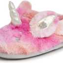 Dearfoams Unisex-Child Kids Toddlers Whimsical Animal Critter Washable Slipper (7-8 Toddler, Unicorn)