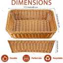 Irenare 6 Pack Wicker Bread Basket 17.7 Inch Woven Bread Serving Baskets for Gifts Poly Rattan Fruit Tabletop Food Trays for Display Vegetables Restaurant Kitchen Snacks