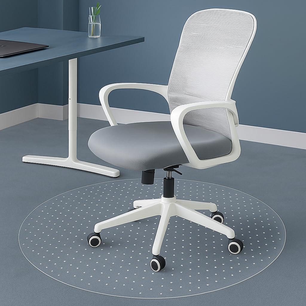 Thickened Office Chair Mat for Carpet, 39"39" Round Rolling Gaming Chair Mat with Anti-Slip Particles, Clear Heavy Duty Floor Protector for Office&Home, 100x100cm