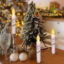 Baquler 6 Pcs Christmas Snowman Flameless Candles 6.5 Inch Short Winter Taper Candles Battery Operated LED Candlesticks for Christmas Party Table Centerpieces Xmas Winter Home Decorations