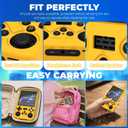 Case for R36S Plus, Silicone Cover Shell Anti-Slip, Shock Proof, Soft Protective Case for R36S Plus Handheld Game Console Accessories with Lanyard - Yellow