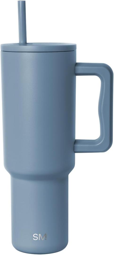 Simple Modern Tumbler with Handle and Straw | 40oz | Blue