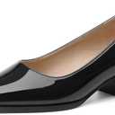 Loafers for Women Patent Leather Closed Pointed Toe Chunky Low Heels Pumps Block Heels Dress Casual Comfortable Shoes for Work Wedding (8)