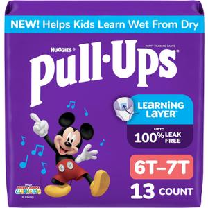 Pull-Ups Boys' Potty Training Pants, Size 6T-7T Training Underwear (55-75 lbs), 52 Count, 4 Pack 